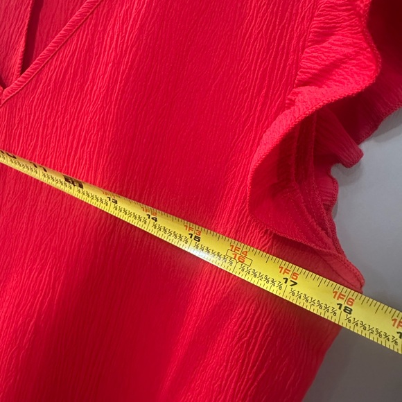 Red Ruffle Sleeve Dress - Picture 4 of 4